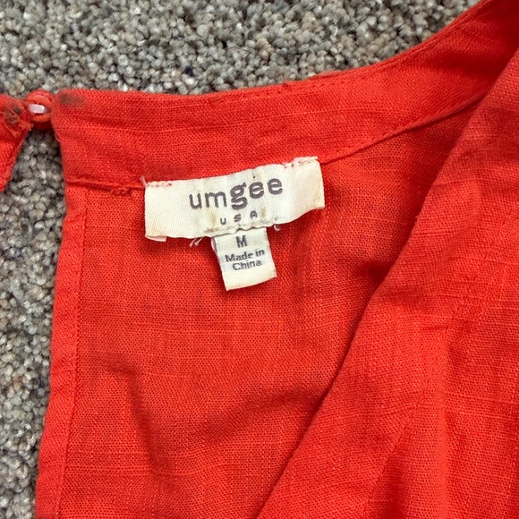 Umgee ruffle romper orange linen - Picture 3 of 4